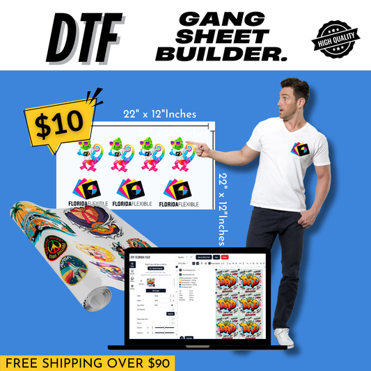 22"x12" DTF Transfer - Gang Sheet Builder.