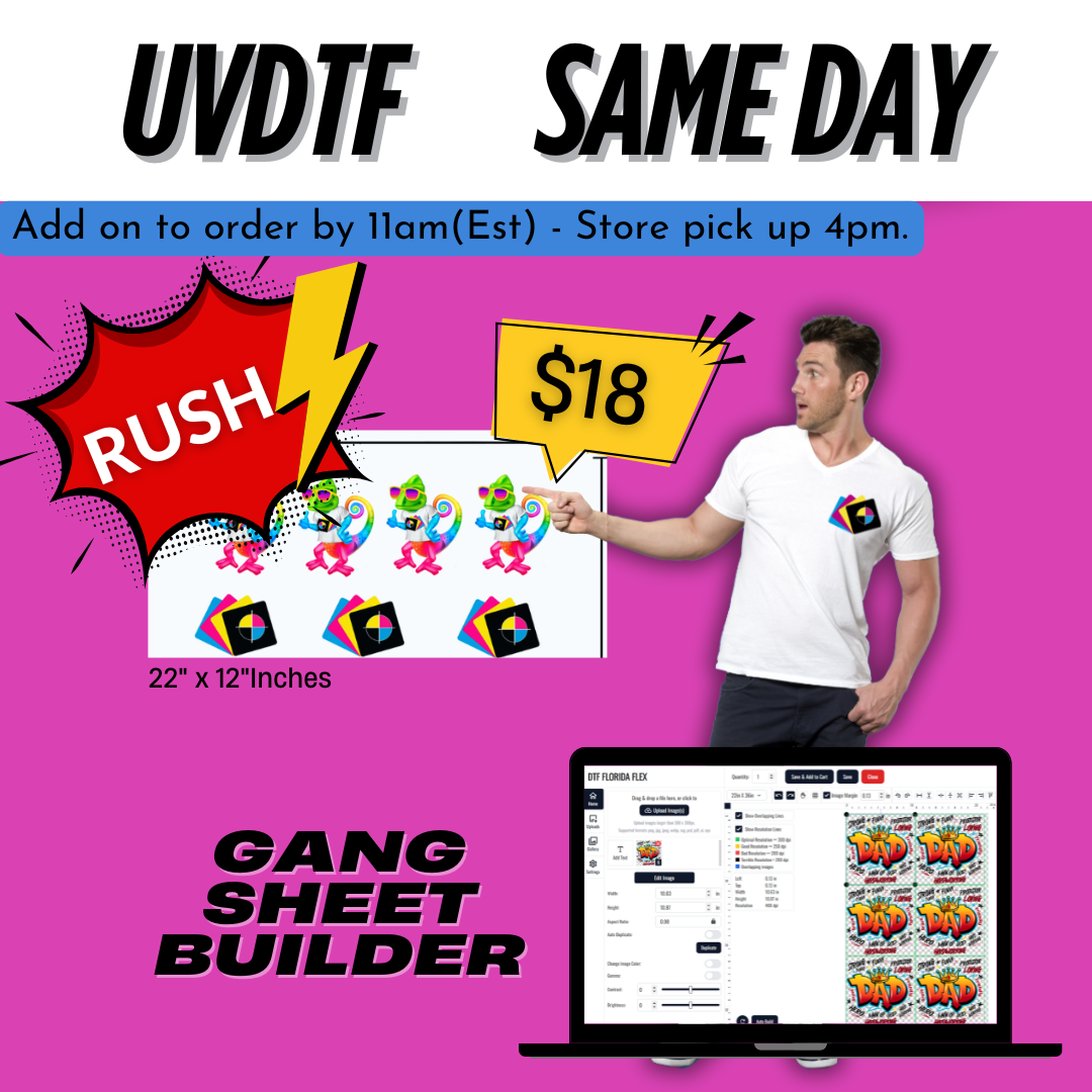 22"x12" UVDTF Same Day -Gang Sheet Builder.