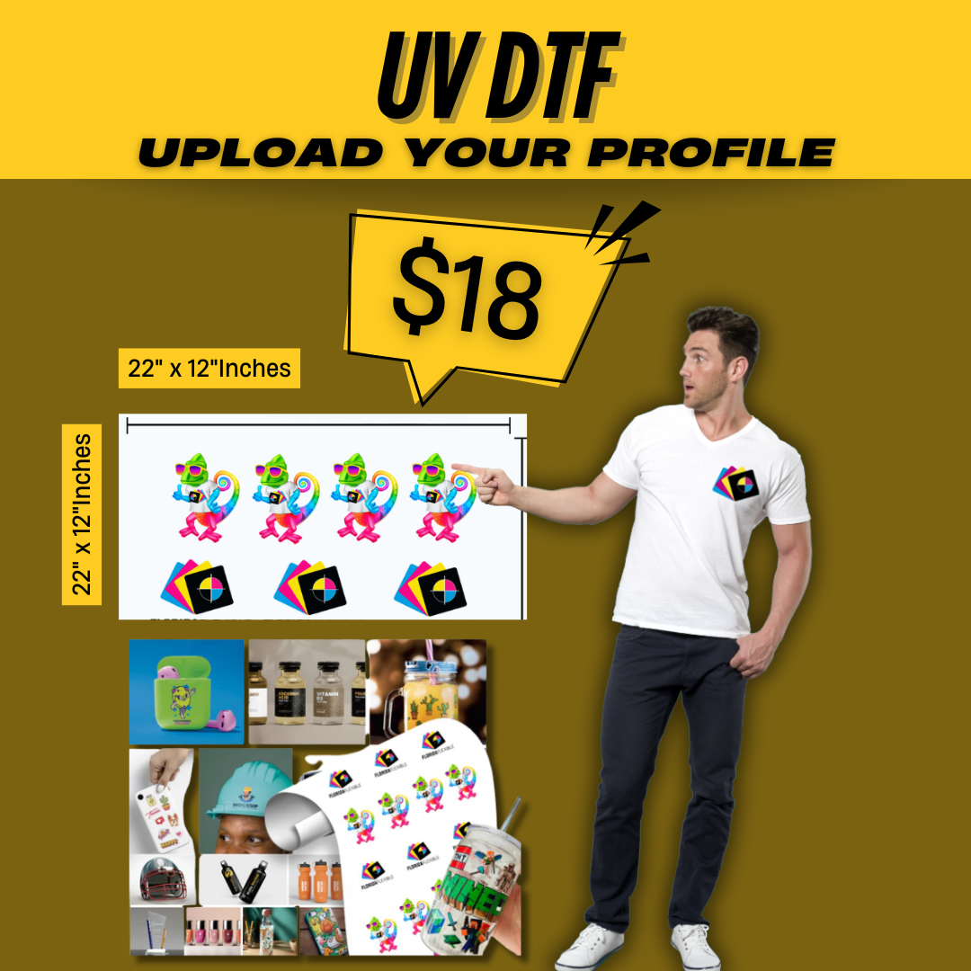 (22" x 12") DTF UV por hoja.