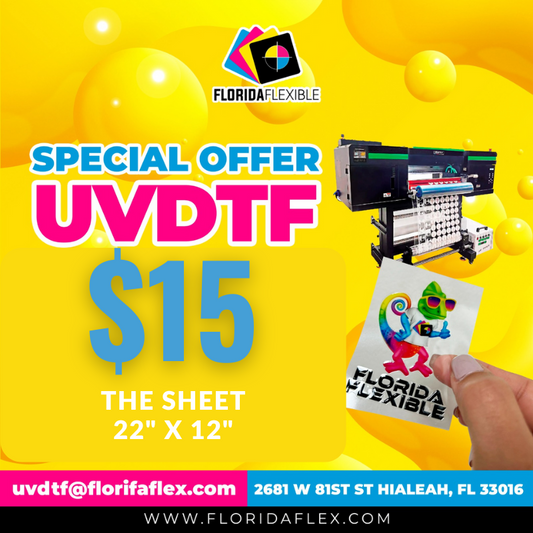 UV DTF per Yard. (22" x 12") (Sheet)