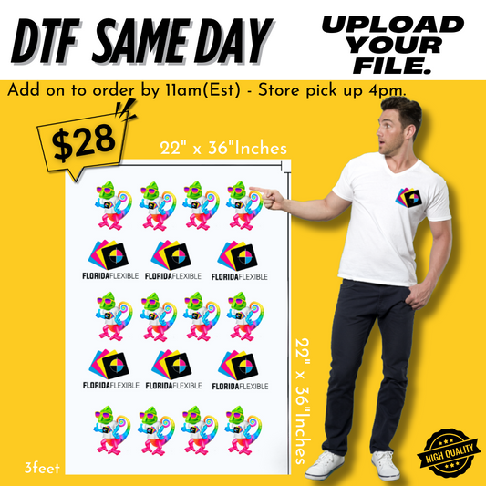 (22"x 36") Same Day (Upload your DTF file).