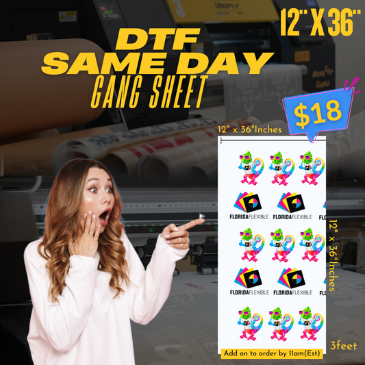 (12"x36") SAME DAY (Build a DTF Gang Sheet)