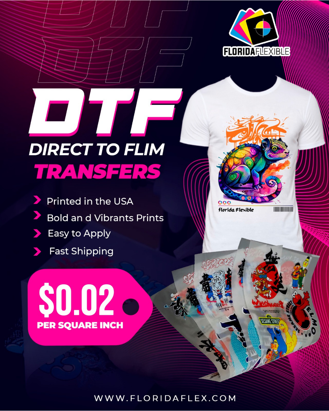 (22" x 36") DTF personalizado el MISMO DÍA por yarda.