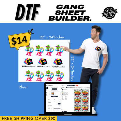 22"x24" DTF Transfer - Gang Sheet Builder.