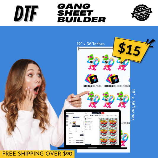 12"x36" DTF Transfer - Gang Sheet Builder.