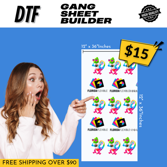 12"x36" DTF Transfer - Gang Sheet Builder.