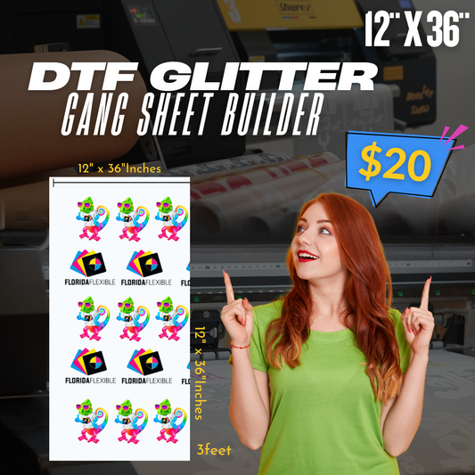 (12"x 36") GLITTER (Build a DTF Gang Sheet)