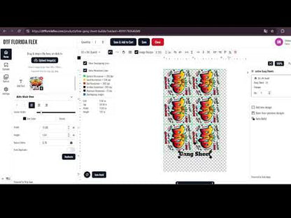 22"x36" UVDTF Gang Sheet Builder.